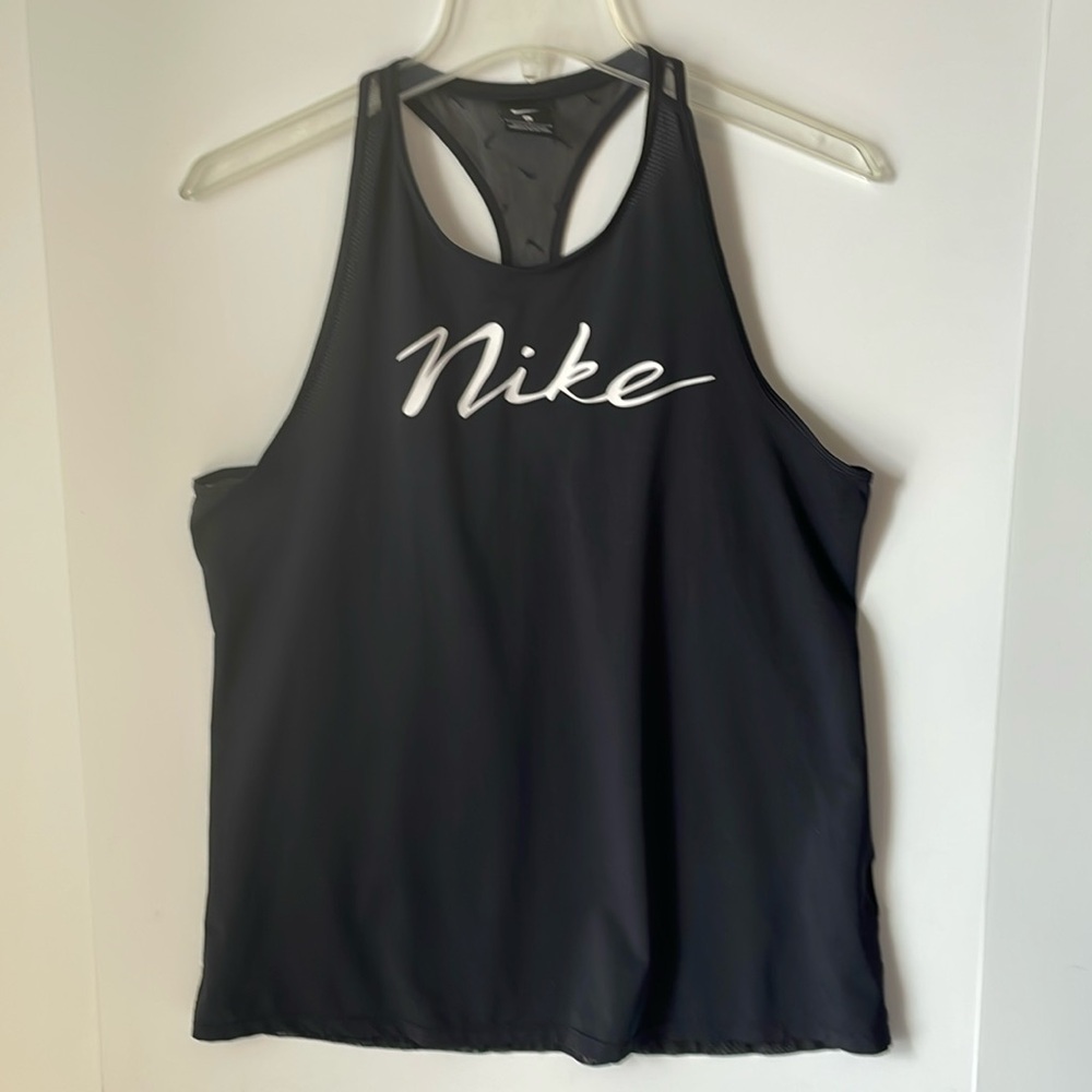 Nike Women's Large Mesh Tank Top  Black / White  Athletic Gym